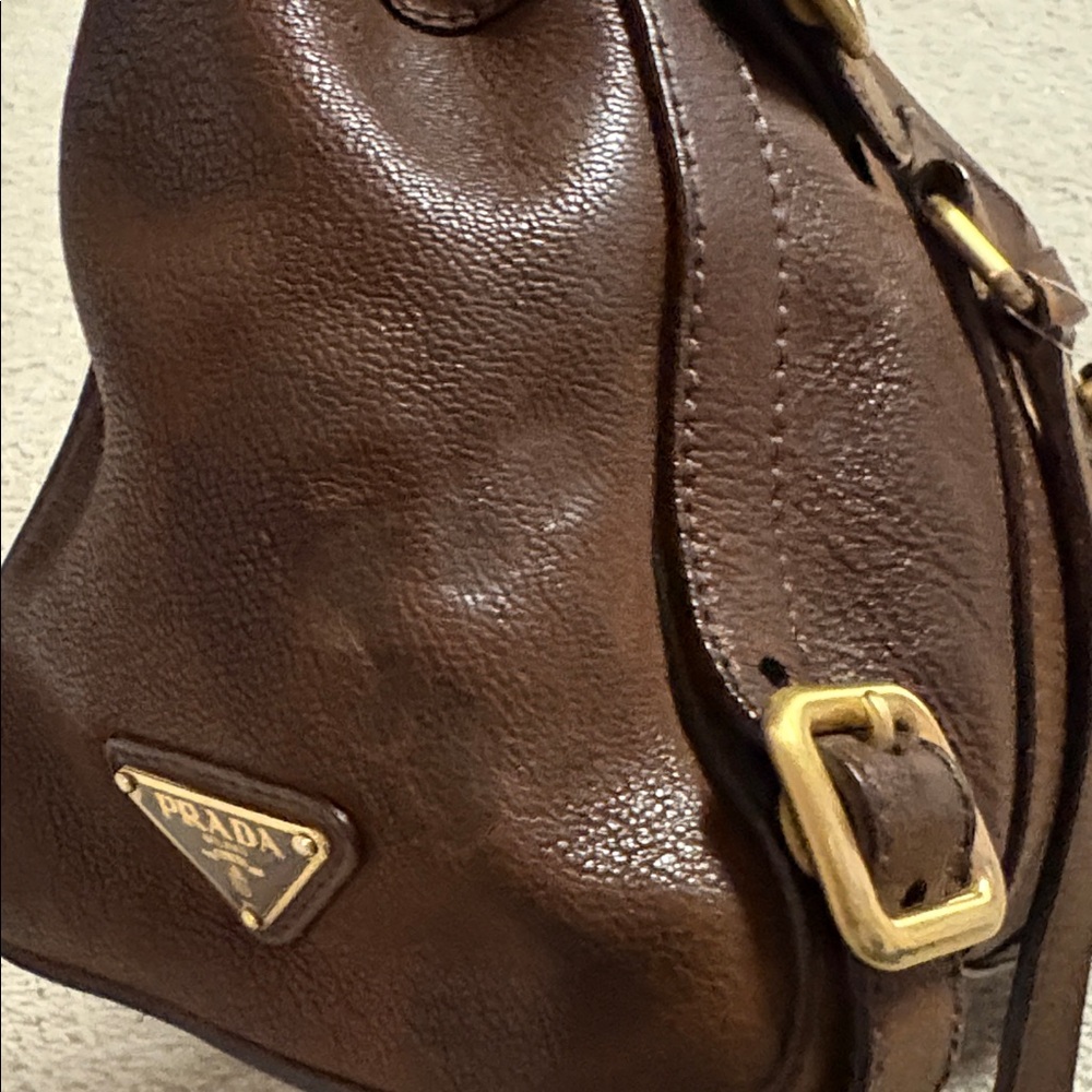 Prada Dark Brown Leather Shoulder Bag - Picture 17 of 17